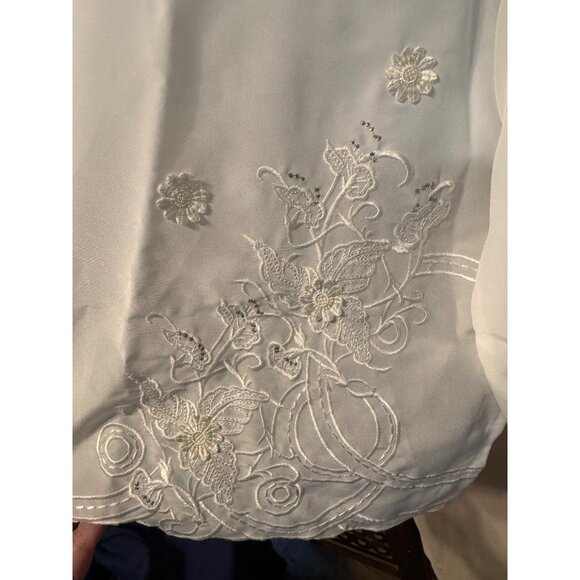 White Elisabeth Williams Vintage Shirt NEW with Lace XL - Picture 2 of 4